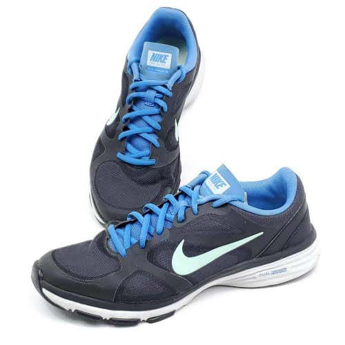 Nike Womens 8.5 Dual Fusion TR Training Shoes Gray Blue Mesh Lace Up 443837-012