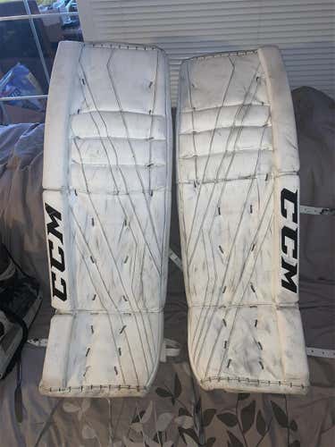 White Senior 35" +2 Extreme Flex E3.9 Goalie Leg Pads Pro Stock