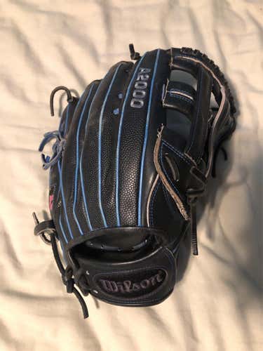 Black High School/College Outfield A2000 12.75" Baseball Glove