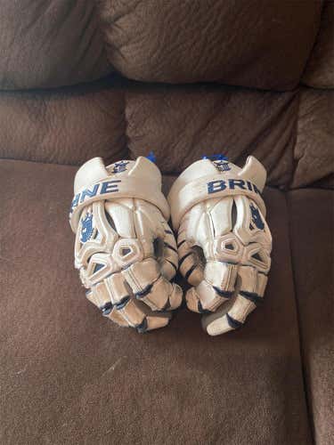 White  Player Brine King V 14" Lacrosse Gloves