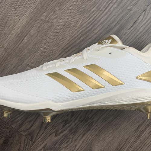Adidas adiZERO Afterburner V Baseball Cleats Gold/White (Size 14)