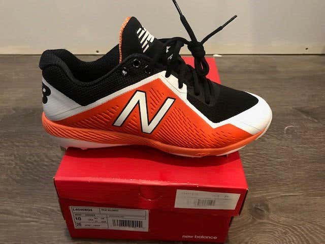(New) New Balance 4040V4 Black/Orange Metal Cleats
