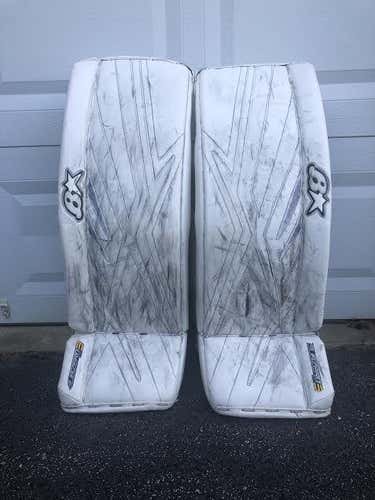 White Used Senior 33" Brian's SubZero Pro 3 Goalie Leg Pads