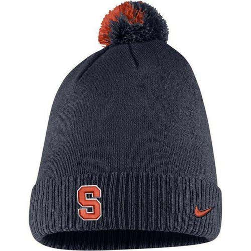 new nike syracuse orangemen pom cuff beanie hat/cap orange lacrosse/basketball