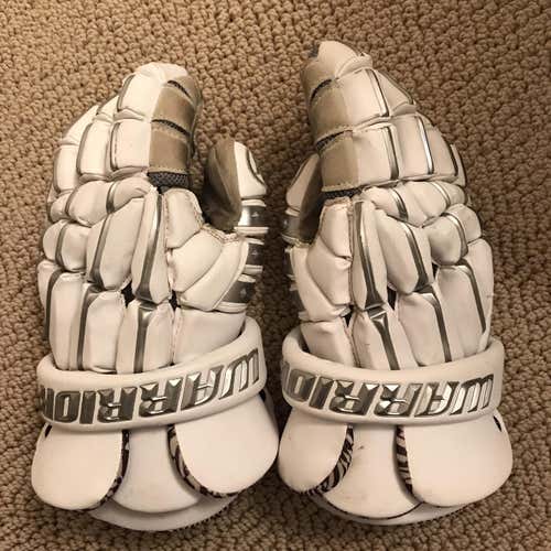White Used Warrior Regulator 2 12" Lacrosse Gloves