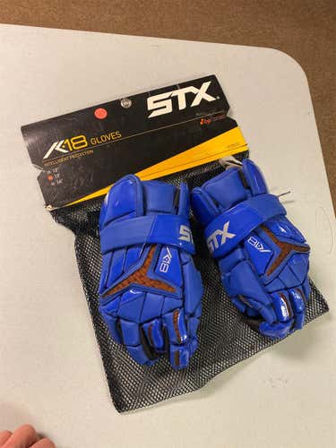 Blue New Player STX K18 13" Lacrosse Gloves