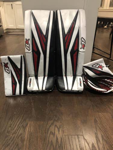 Red Used Senior 34" Brian's Regular G-Netik Pro 3 Goalie Full Set