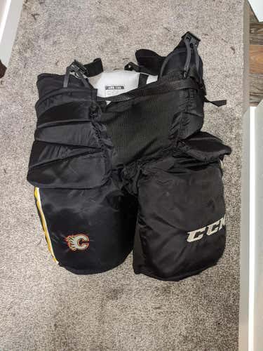 Black Used Senior Large CCM Hockey Goalie Pants Pro Stock