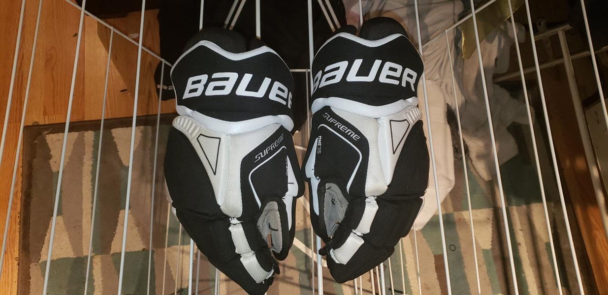 Black Used Senior Bauer Supreme One35 Gloves 14"