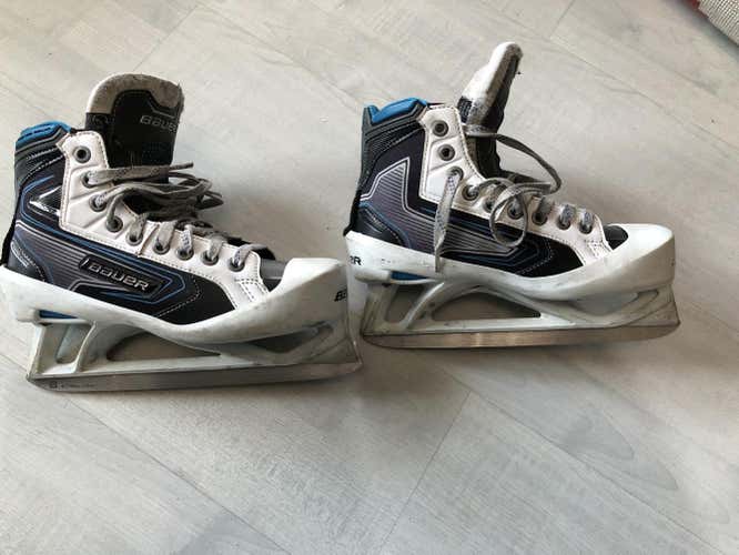 Used Junior Bauer Reactor 7000 Hockey Goalie Skates D&R (Regular) Size 4.5
