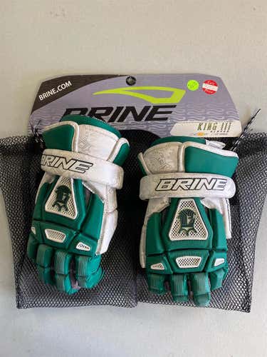 Green New Player Brine King III 13" Lacrosse Gloves
