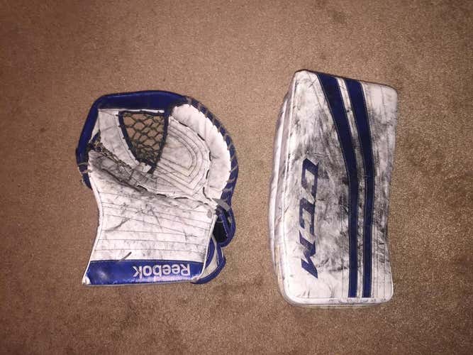 Reebok PREMIER 14K Goalie Glove & CCM Extreme Flex 400 Blocker Regular Senior Set