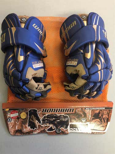 New Royal Blue  Players Club Warrior Brass Monkey 13" Lacrosse Gloves