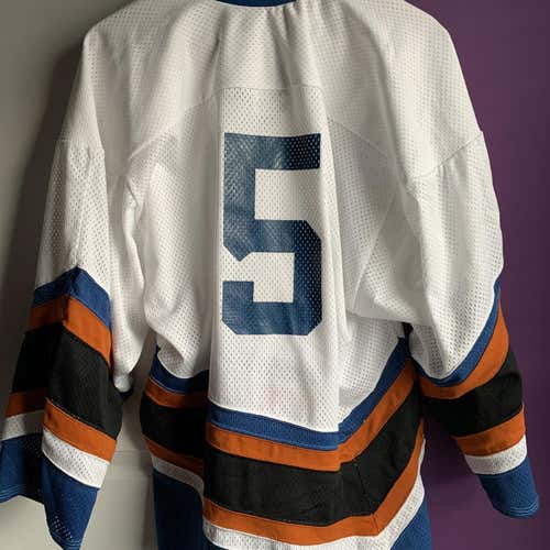 Vintage Club Hockey Jersey Sz Medium Longsleeve Blue Orange Nhl Field