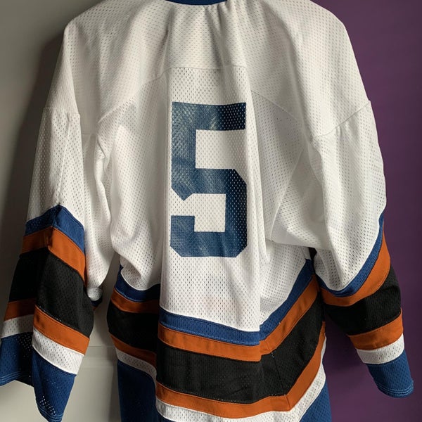 Vintage Club Hockey Jersey Sz Medium Longsleeve Blue Orange Nhl Field