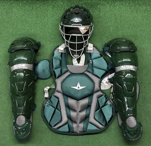 All Star System 7 Axis Intermediate 13-15 Catchers Gear Set - Dark Green