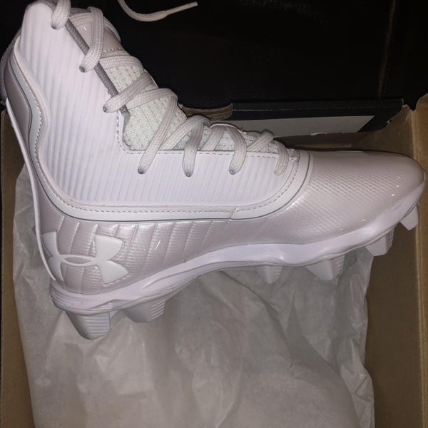 Under Armour Highlight New Nib LAX Lacrosse White Unisex Molded Cleats High Top 1.5 1.5Y