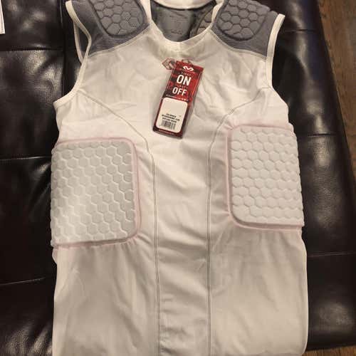 White Mens Football Padded Shirt Adult Medium McDavid Compression LAX Lacrosse