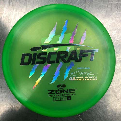Green New Discraft Z Zone Paul McBeth Signature Series Putt & Approach Disc