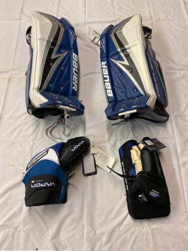 New Bauer Goalie Leg Pads, Blocker,glove
