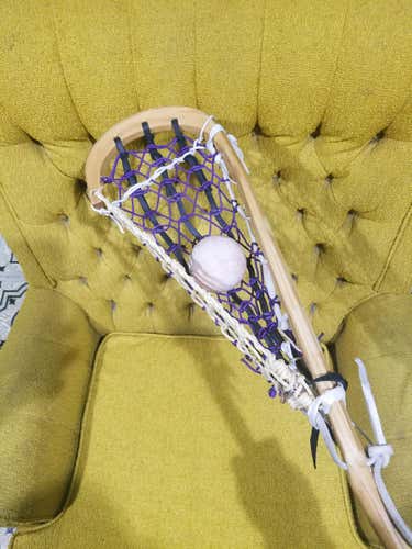 Native American Wood Box Lacrosse Stick - Great Condition & Price! ( A "Gamer" with Broken-In Pocket