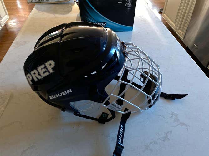 Blue Used Medium Bauer Re-Akt Helmet