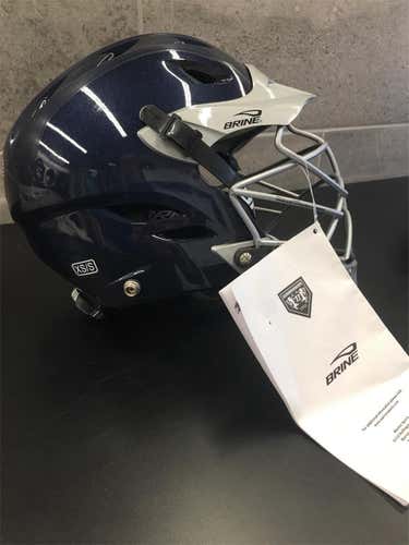 Brine Triumph Helmet XS/SM Navy Visor and Chin and Silver Facemask
