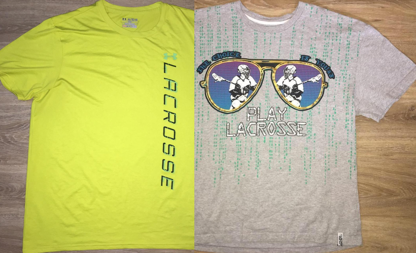 (XL) Bundle: Flow Society -NEW- & Under Armour Heatgear Dry Fit -USED- Lacrosse Shirts
