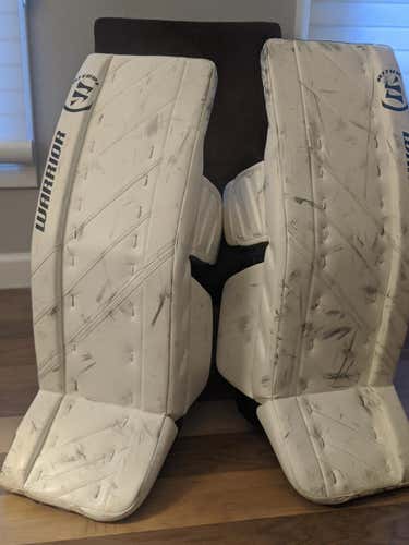 White Senior 33" + 1.5"  Warrior Ritual G4 Goalie Leg Pads