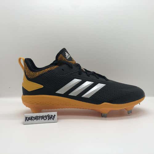 Adidas AdiZero Afterburner V Black Collegiate Gold Metal Cleats AQ0097 Men's size 10