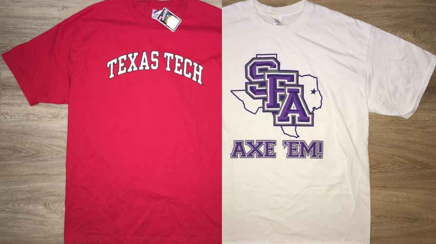 (XL) Bundle: New Texas Tech Red Raiders & Stephen F. Austin Lumberjacks Shirts
