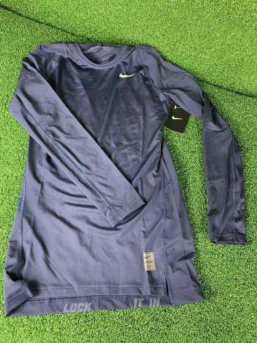 Nike Mens Pro Cool Compression Long-Sleeve, Blue, Small