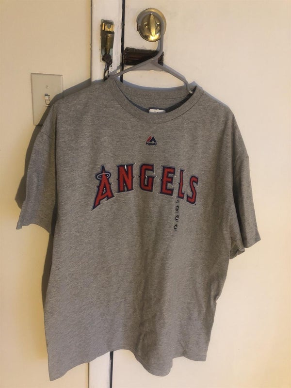 Vintage Majestic Los Angeles Angels Button T-Shirt Blue by Genuine  Merchandise