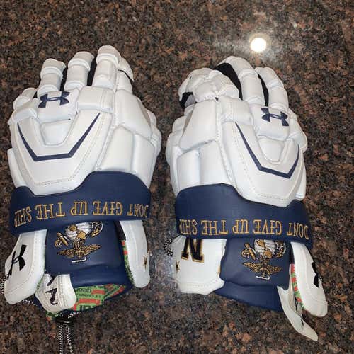 White New Under Armour Command 8" Lacrosse Gloves