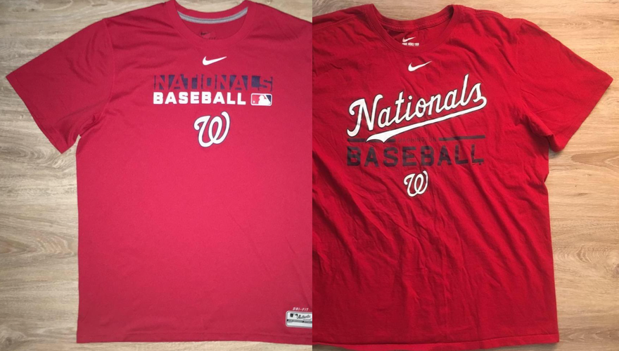 (L/XL) Bundle: 2 New Nike Nationals Shirts - Dri-FIT & Standard Cotton + UA "Pirates" Shirt