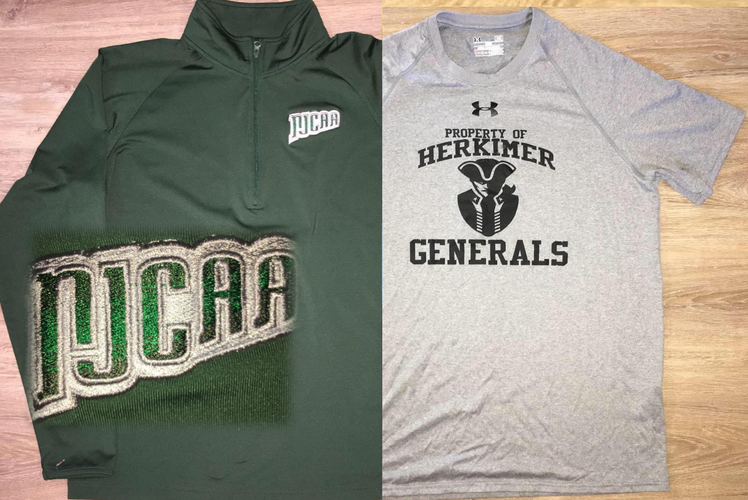 (Medium) Bundle: New NJCAA Jacket & New Under Armour Herkimer Generals Heatgear Dry Fit Shirt