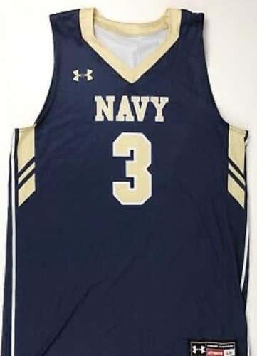 Navy Men's Large Under Armour Basketball Jersey