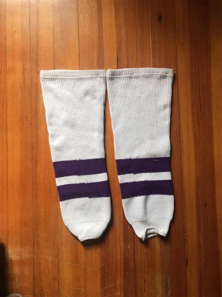 White And Purple Hockey Socks