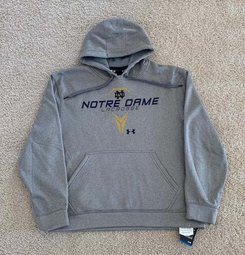 NEW! Size Medium Under Armour Notre Dame Lacrosse Pullover Hoodie