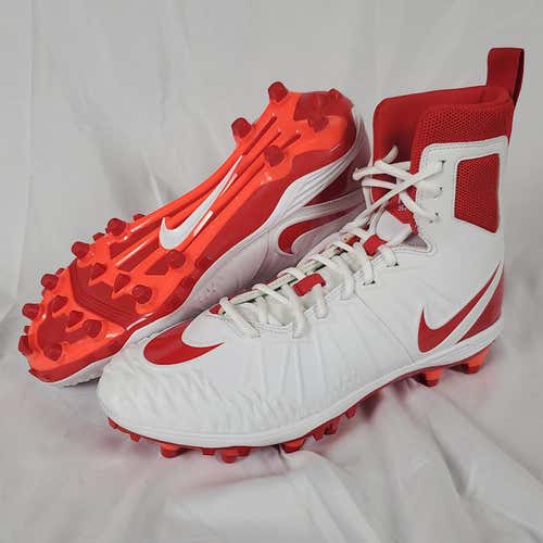 Men's (US Size 12) NIKE Force Savage High Top Football Lacrosse Cleats RED White