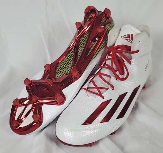 Men's (US Size 16) ADIDAS Adizero Low Red White Pearl Football Lacrosse Cleats