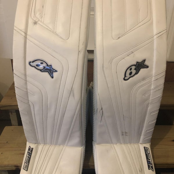 White Used 35" Brian's OPTiK Goalie Leg Pads