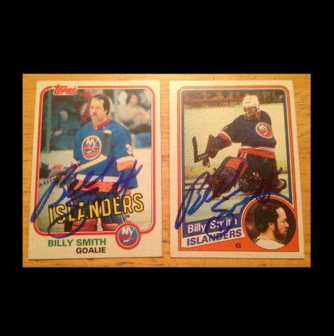 2 Billy Smith Signed New York Islanders Hockey Cards