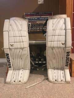 Used 35" Vaughn Velocity V6 2300 Goalie Leg Pads Pro Stock