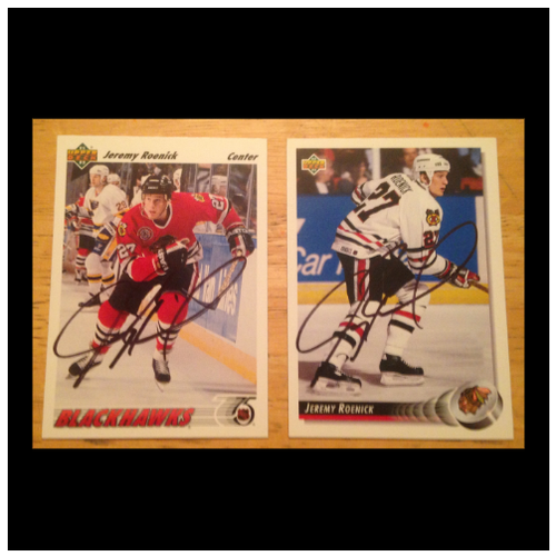 2 Jeremy Roenick Chicago Blackhawks Signed Hockey Cards