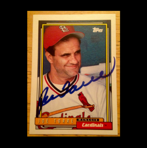 Joe Torre St. Louis Cardinals Signed 1992 Topps Baseball Card