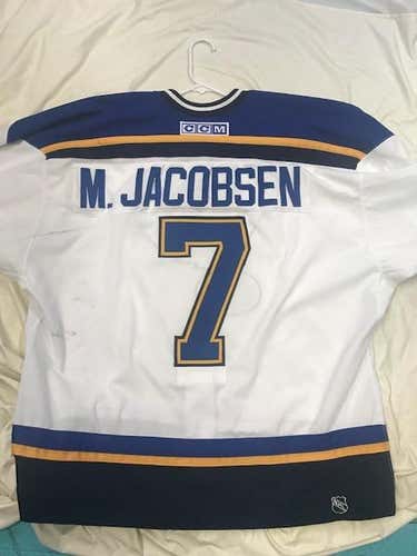 Game Worn M. JACOBSEN St. Louis Blues Size 56 CCM Jersey Pro Stock
