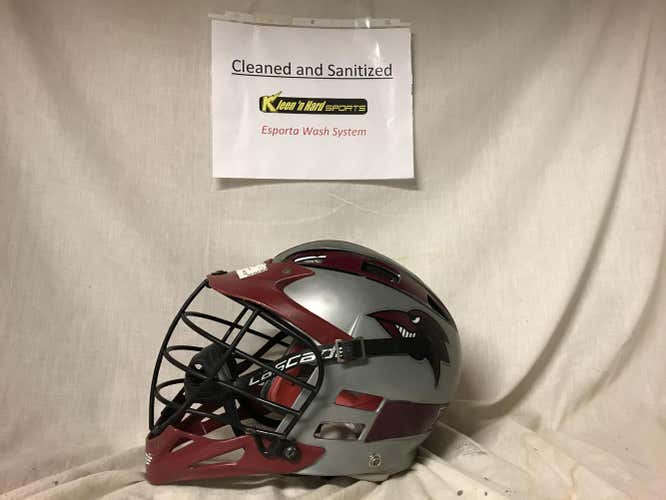 Used Cascade Size Adult S/M Maroon-Silver Lacrosse Helmet