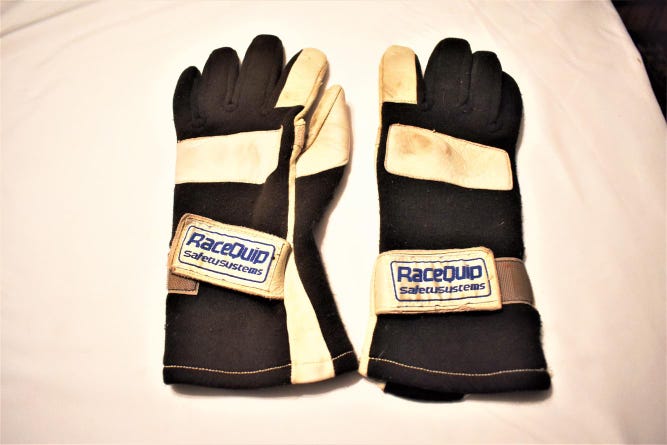 Race Quip Gloves, Black/White, XL