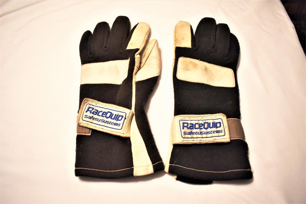 Race Quip Gloves, Black/White, XL